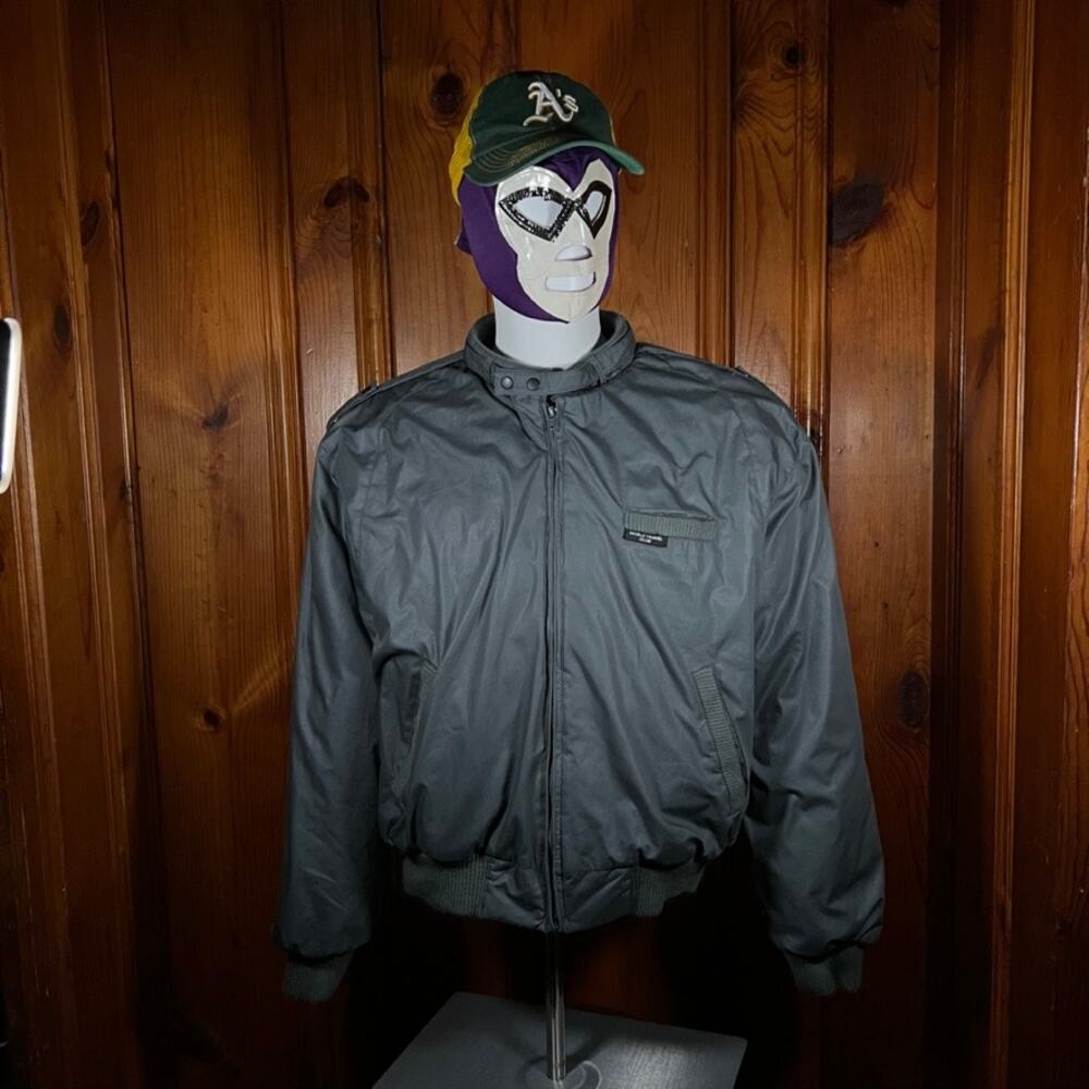XL Vintage Work Jacket Gray Classic Fit 80s 90s Windbreaker
